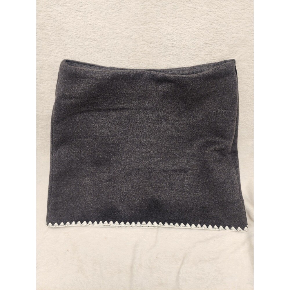Commense Gray High Waist Mini Raw Edge Trim Side Zip Women Skirt Size S